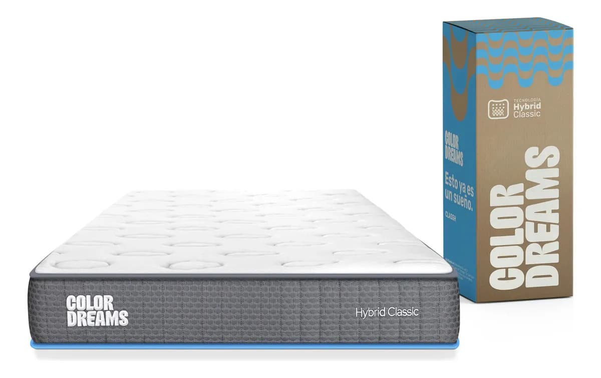 Colchón Individual Color Dreams Classic Híbrido 18 Cm | Pocket Coil + Memory Foam | Firmeza Media | Hipoalergénico Y Antiácaros | Transpirable | 100x190 Cm | Colchones en caja
