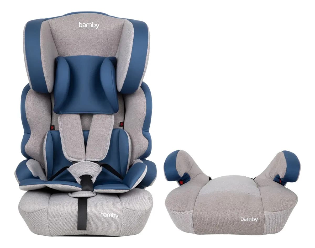 Autoasiento Para Carro Silla De Bebe Seguridad 9m A 11 Años Color Gris Liso