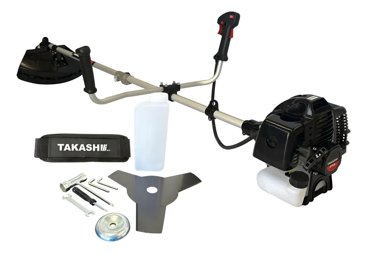 Desbrozadora desmalezadora 52cc Takashi 2 tiempos con accesorios DT52K Color Negro