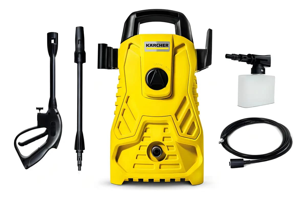 Lavadora compacta de alta presión Kärcher, 1500 psi, 1200 W, color amarillo,