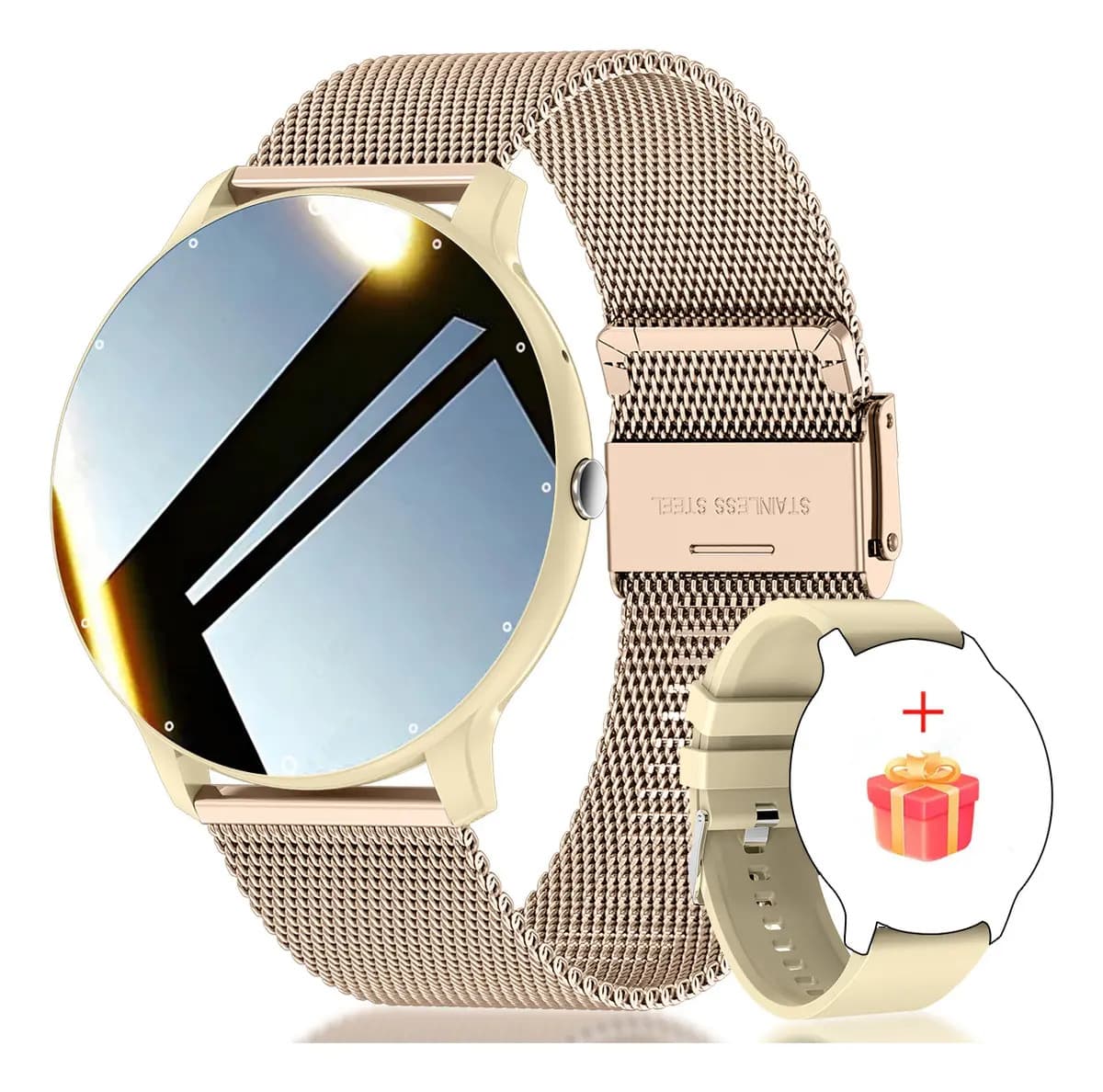 Smartwatch Lige ZL02D con Llamada Bluetooth y Pantalla de 1.39" Deportivo Amarillo