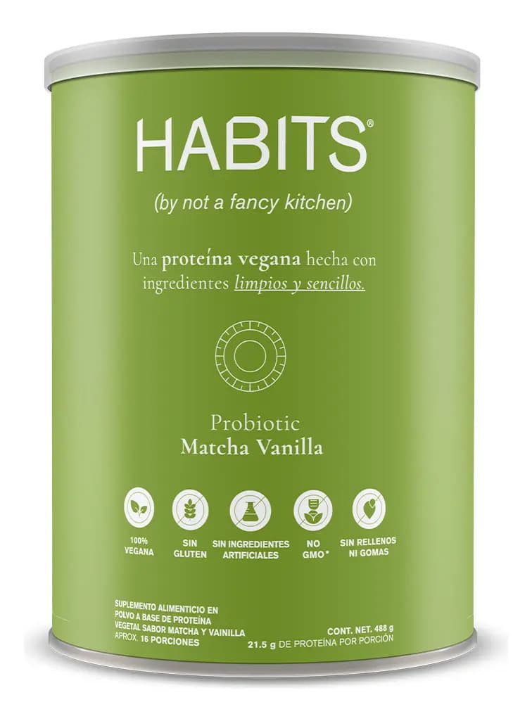 Proteína Vegana Habits Matcha-Vanilla 488g