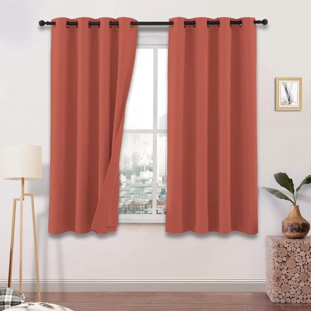 Cortinas Blackout 275cm Ancho X 160cm Alto - En 2 Páneles Color Shedrón