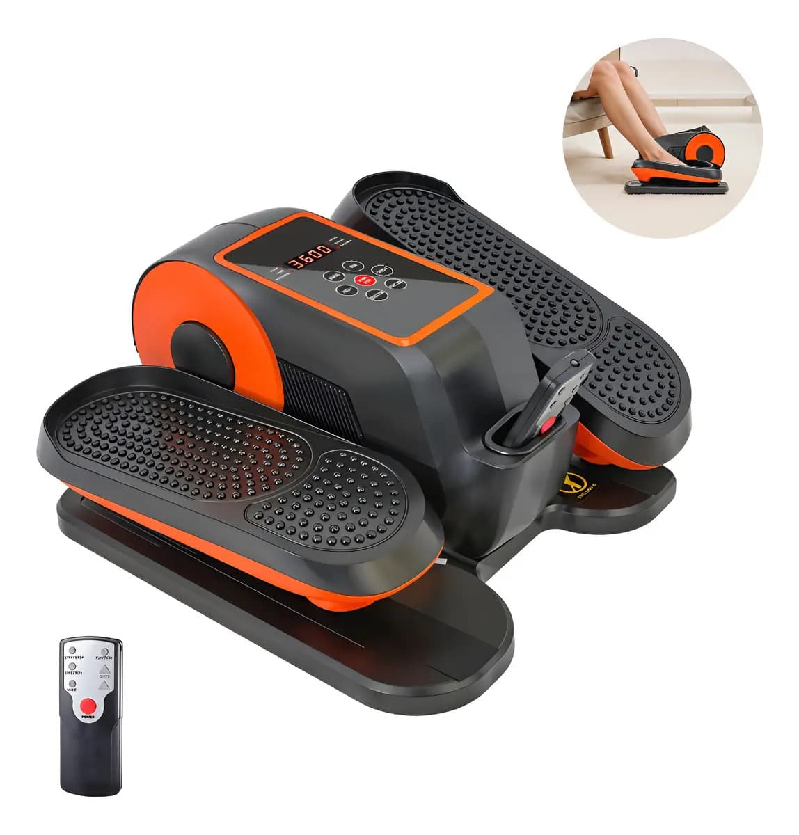 Mini Elíptica Eléctrica Moderna Para Hacer Ejercicio Sentado Color Negro Naranja