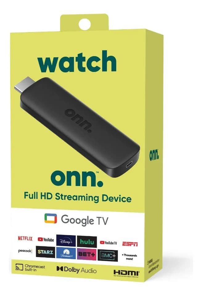 Dispositivo de streaming Onn 36233631 Google TV Full HD 2023 8GB 1.5GB RAM con control por voz color Dispositivo de transmisión a TV FULL HD