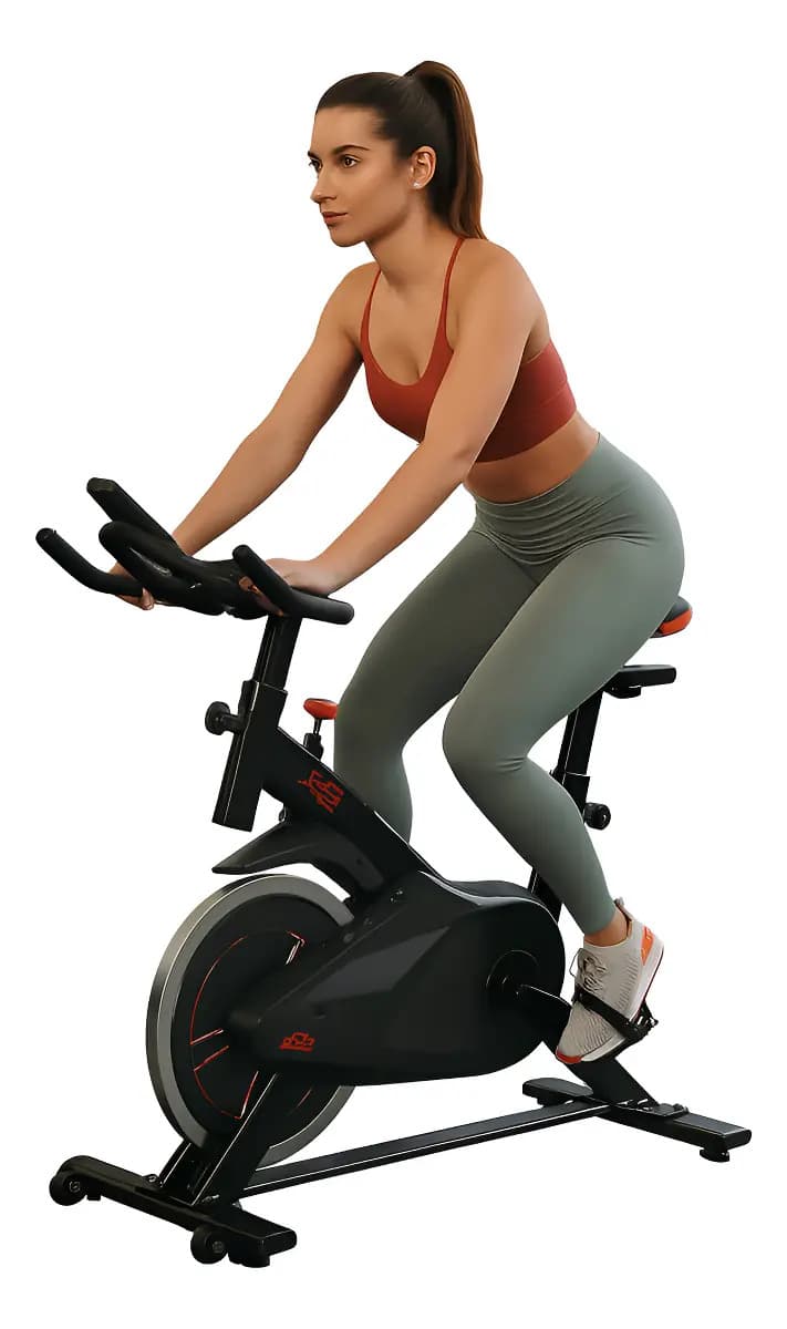 Bicicleta Spinning Fija X-RUSH 6KM Fitness Ejercicio Cardio y Condición Color Negro