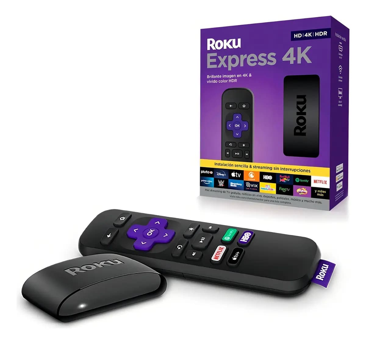 Roku Express 4K+ 3941R de voz 4K negro con 1GB de memoria RAM