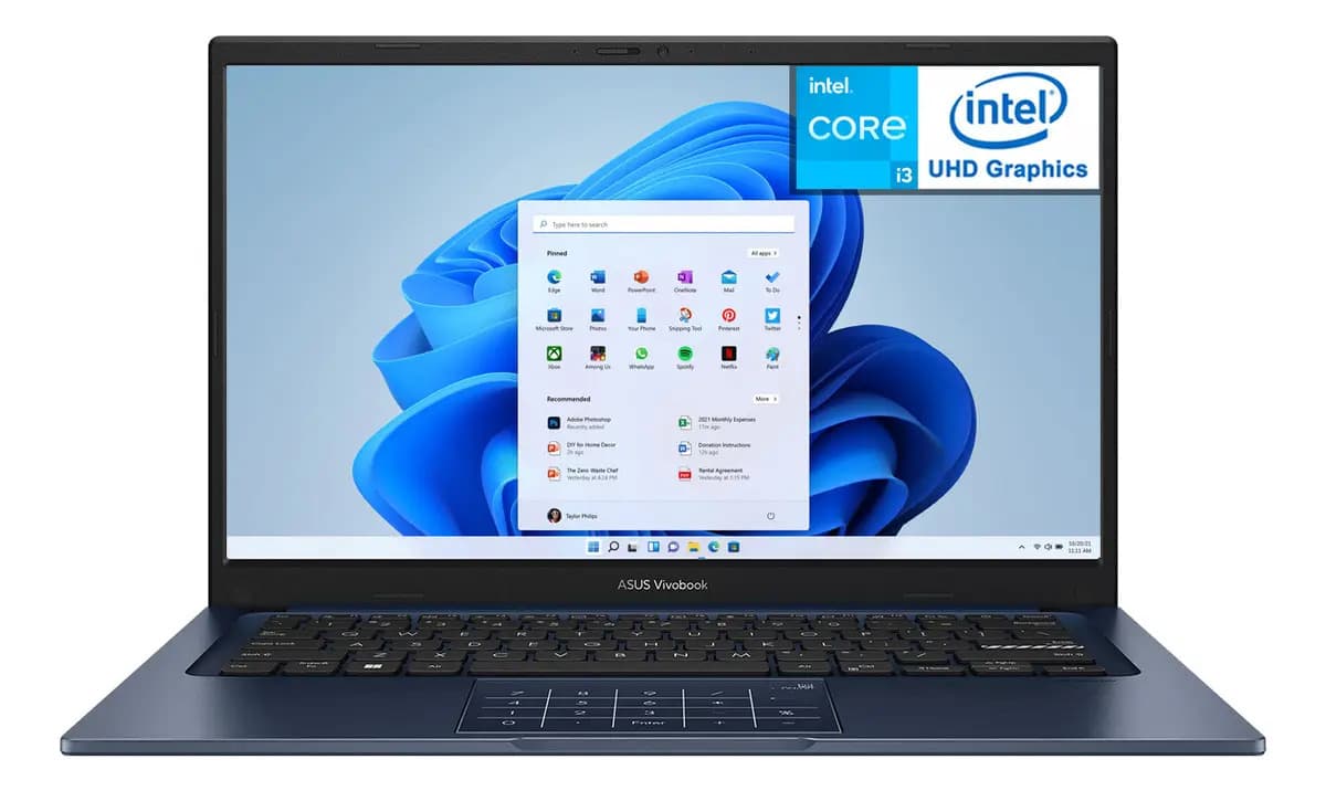 Laptop ASUS Vivobook 14 Intel Core i3 8GB RAM 128GB SSD Windows 11 Home