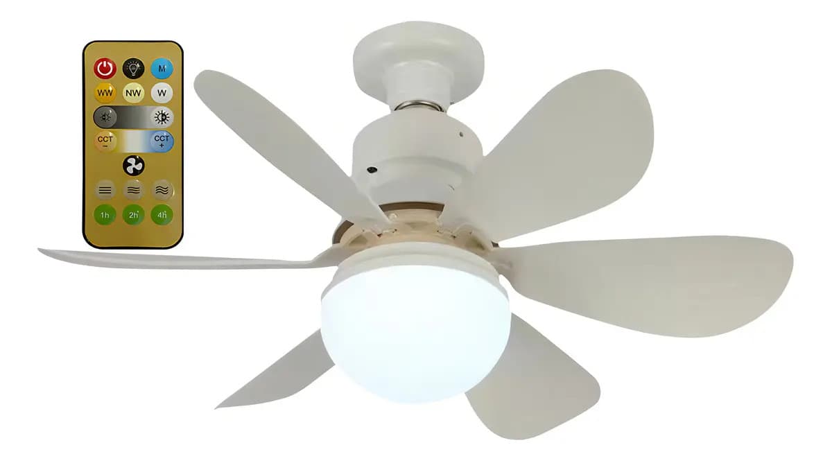 Ventilador de techo Genérica Genérico con 6 palas de Plástico color blanco estructura color blanco, 42cm de diámetro 1