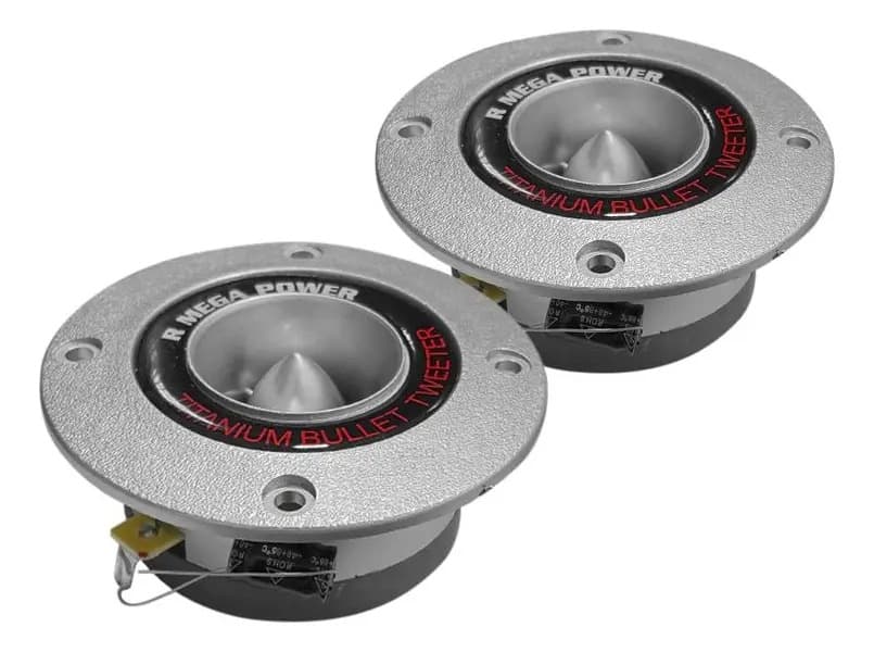 Pack de 2 Tweeters Tipo Bala De Titanio de 4'' De 400w 4ohms Color Gris