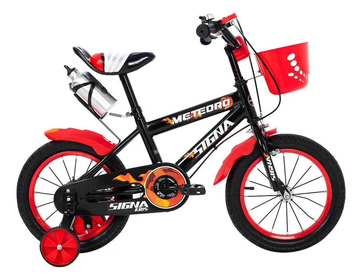 Signa Bicicleta Infantil Deportiva Niños R14 Con Ruedas Auxiliares Color Rojo Tamaño Del Cuadro 0
