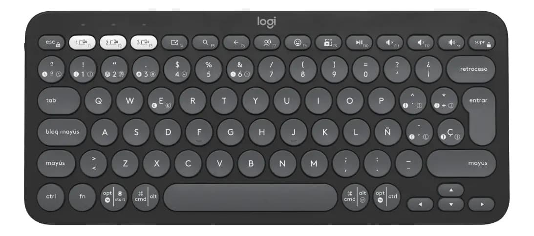Teclado Pebble Keys 2 K380S Inalámbrico Logitech Negro Español Logitech